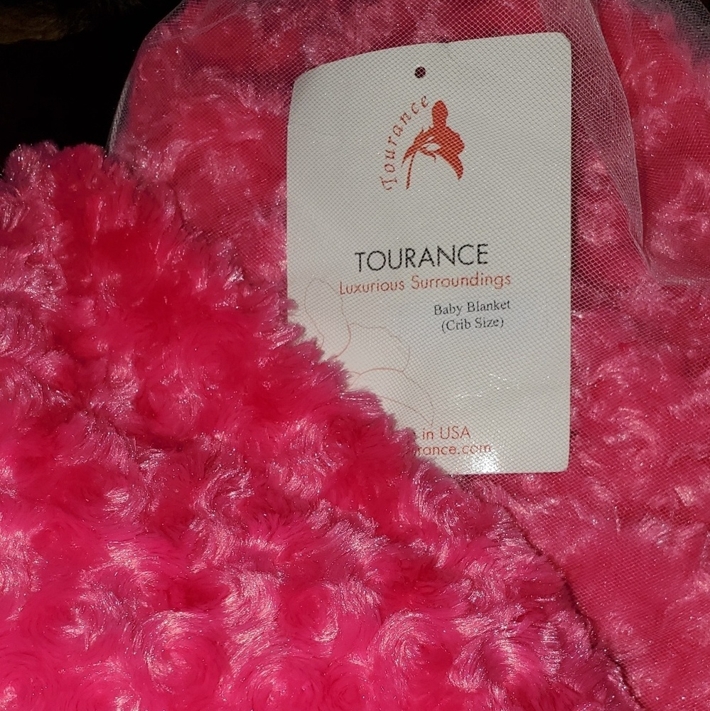 ○ Pink Velour Crib Blanket, Ultra Plush!